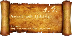 Andrásek Ildikó névjegykártya