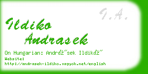 ildiko andrasek business card